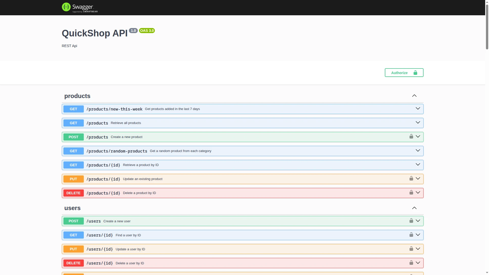 QuickShop API (NestJS)